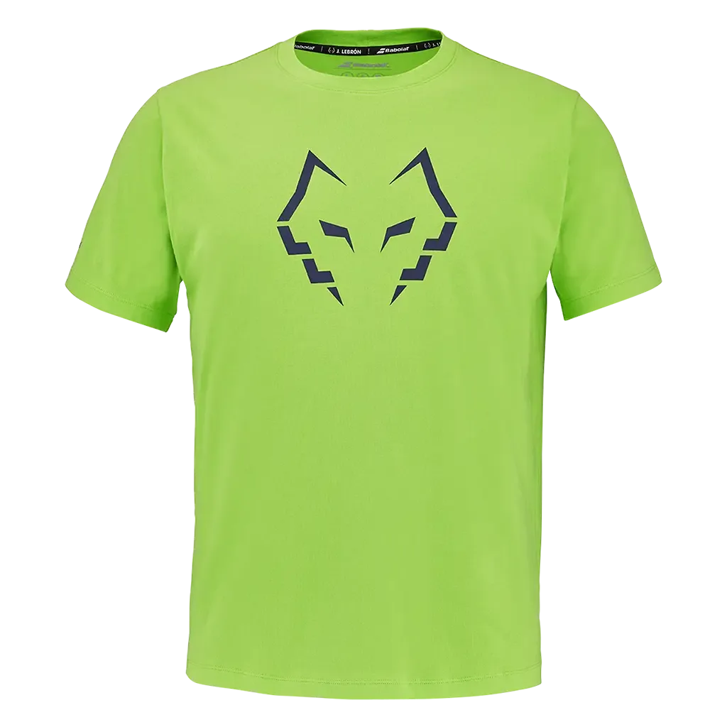 Camiseta oficial Babolat de Juan Lebrón, color verde flúor