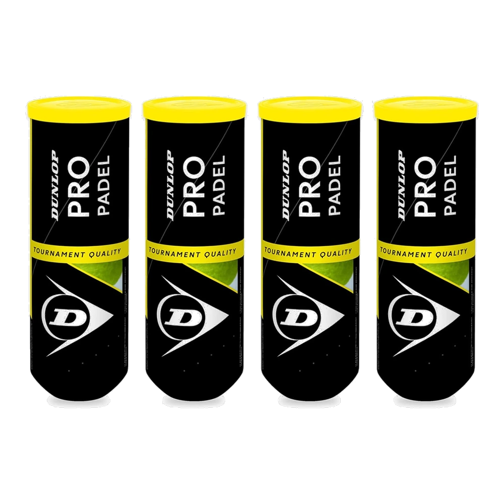 Dunlop PRO Padel — Pack de 4 botes de 3